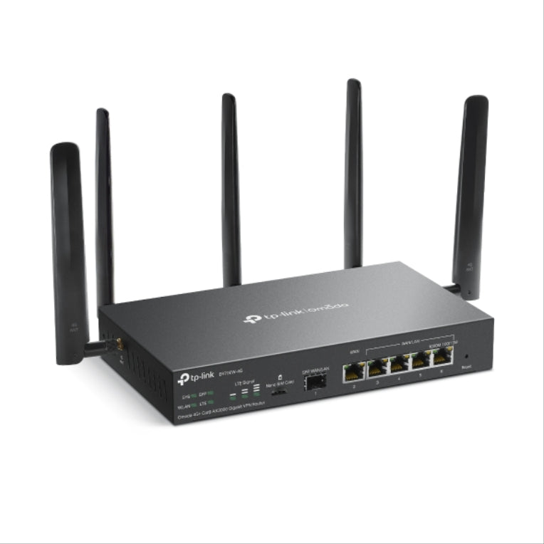 TP-Link Omada ER706W-4G router inalámbrico Gigabit Ethernet Doble banda (2.4 GHz / 5 GHz) Negro