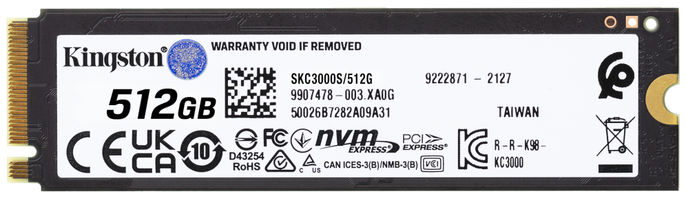 Kingston Technology 512G KC3000 M.2 2280 NVMe SSD - detalle