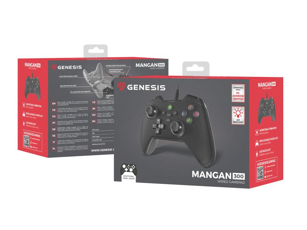 GENESIS Mangan 300 Negro USB Gamepad Analógico/Digital Android. Nintendo Switch. PC