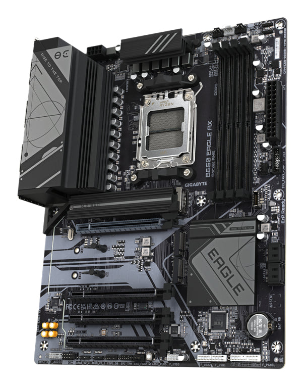 GIGABYTE B650 EAGLE AX Placa base - AMD Ryzen serie 9000. VRM de 12+2+2 fases. hasta 7600 MHz DDR5 (OC). 1xPCIe 5.0 + 2xPCIe 4.0 M.2. LAN GbE. WIFI 6E. USB 3.2 Gen 2