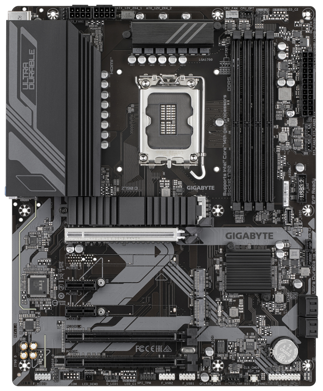 GIGABYTE Z790 D Placa base - Soporta CPUs Intel Core de 14ª generación. VRM digital de 12+1+1 fases. hasta 7600MHz DDR5 (OC). 3xPCIe 4.0 M.2. LAN de 2.5GbE. USB 3.2 Gen 2 - detalle