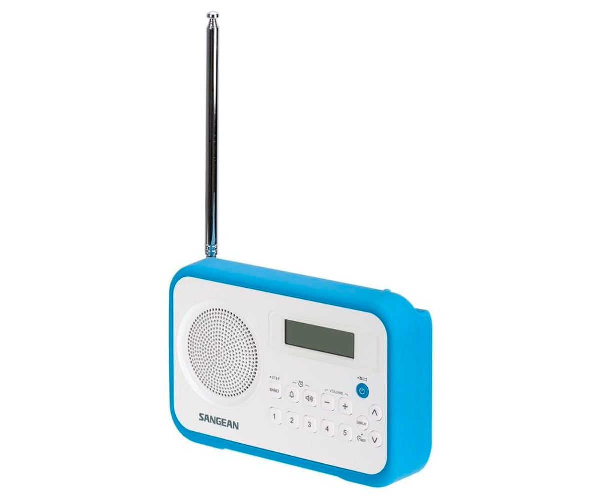 SANGEAN PRD18 B-A AZUL, BLANCO / RADIO DESPERTADOR PORTÁTIL - detalle