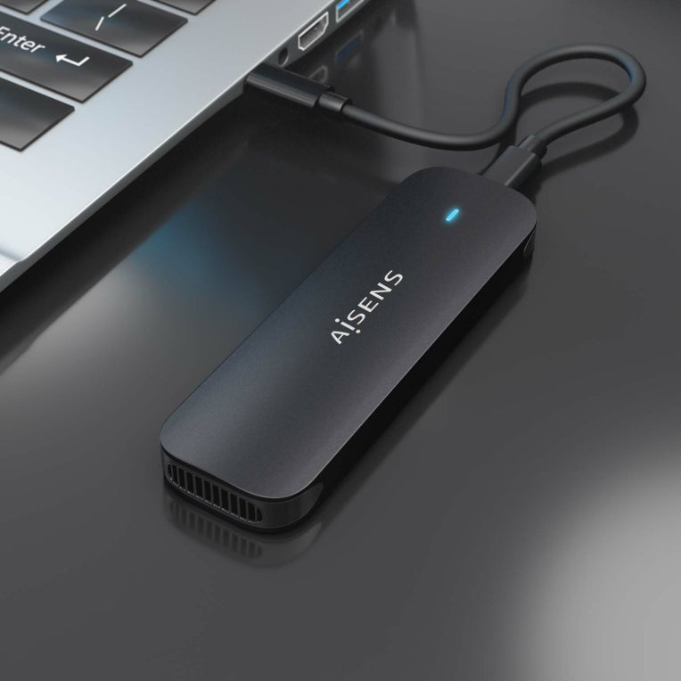 AISENS ASM2-024B caja para disco duro externo Caja externa para unidad de estado sólido (SSD) Negro
