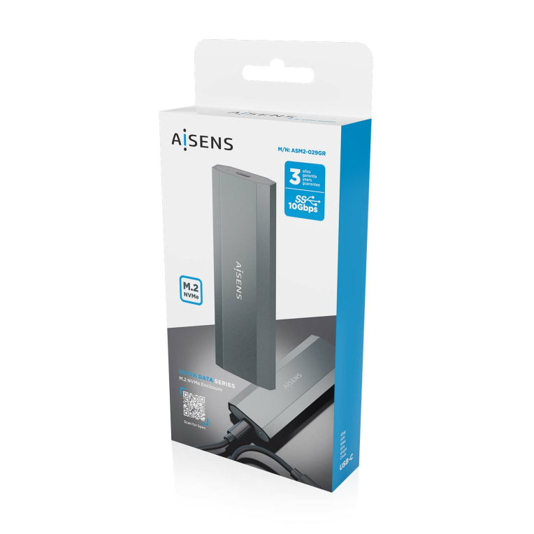 AISENS ASM2-029GR caja para disco duro externo Caja externa para unidad de estado sólido (SSD)