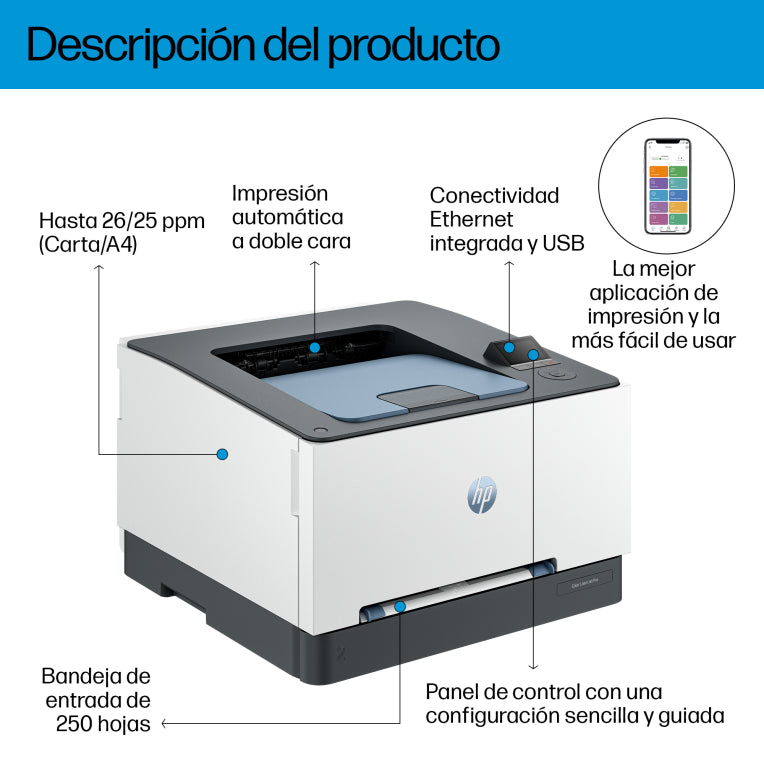 HP LaserJet Pro 3202dn Color Impresora. Solo Ethernet; A doble cara