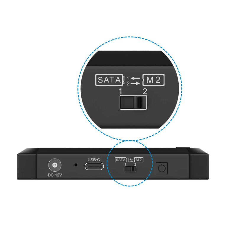 AISENS ASDS-M2SATA04B base de conexión para disco duro USB 3.2 Gen 1 (3.1 Gen 1) Type-C - detalle