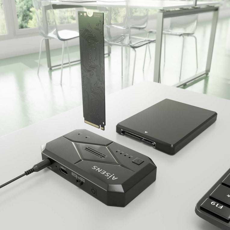 AISENS ASDS-M2SATA04B base de conexión para disco duro USB 3.2 Gen 1 (3.1 Gen 1) Type-C