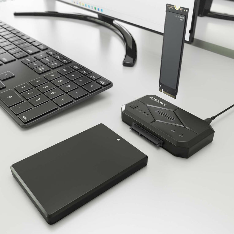 AISENS ASDS-M2SATA04B base de conexión para disco duro USB 3.2 Gen 1 (3.1 Gen 1) Type-C