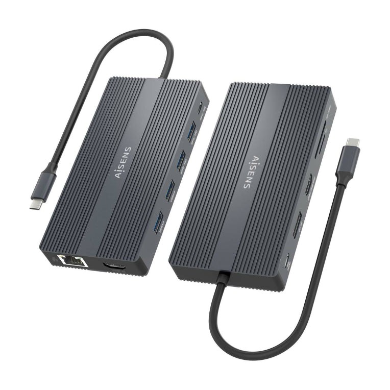 AISENS ASUC-12P017-GR base para portátil y replicador de puertos Alámbrico USB 3.2 Gen 1 (3.1 Gen 1) Type-C
