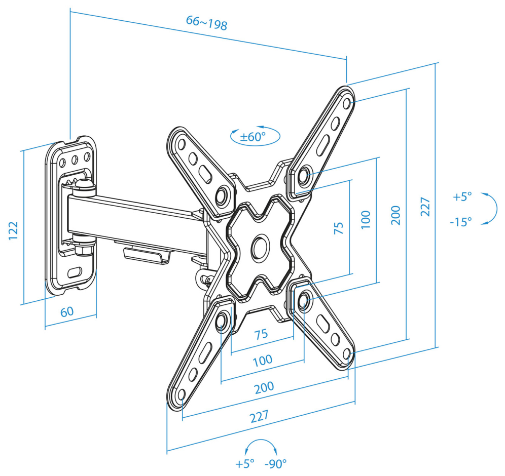 TooQ LP1343TN-B soporte para TV 109.2 cm (43") - detalle