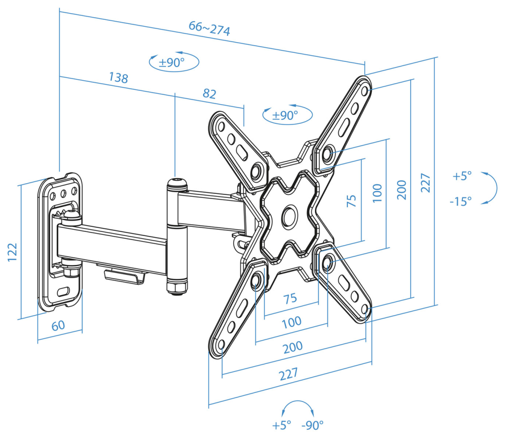 TooQ LP1344TN-B soporte para TV 109.2 cm (43") - detalle