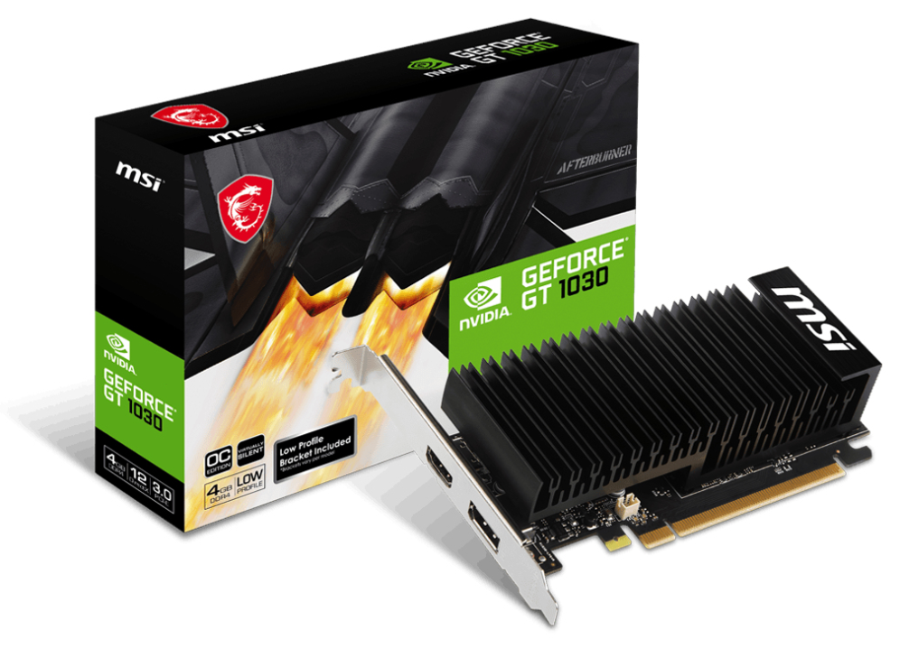 MSI GeForce GT 1030 4GHD4 LP OC NVIDIA 4 GB GDDR4 - detalle