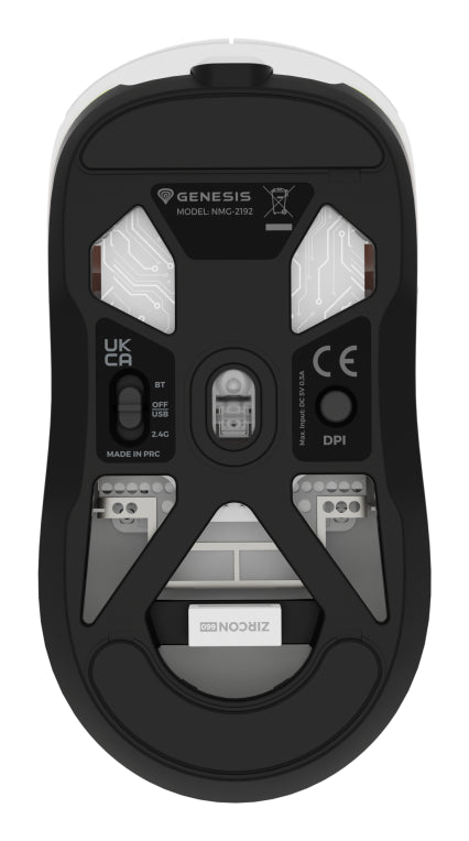 GENESIS Zircon 660 ratón Juego mano derecha RF Wireless + Bluetooth + USB Type-A Óptico 12000 DPI