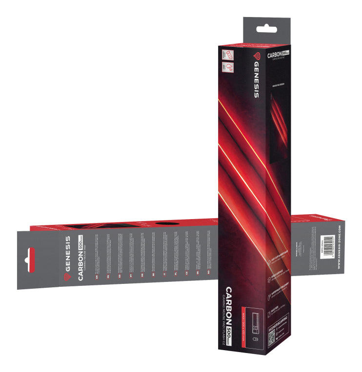 GENESIS Carbon 500 Maxi Flash G2 Alfombrilla de ratón para juegos Negro. Rojo