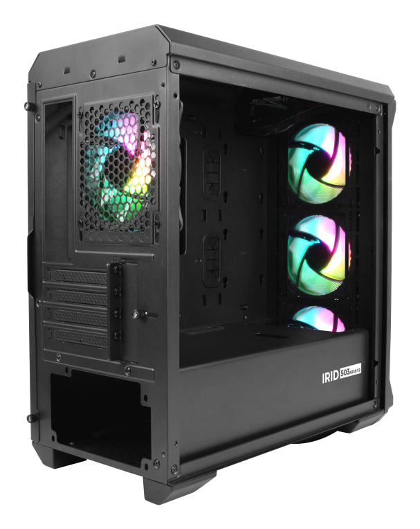 GENESIS Irid 503 ARGB Micro Torre Negro. Transparente