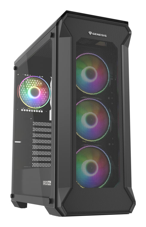 GENESIS Irid 505 ARGB Midi Tower Negro. Transparente