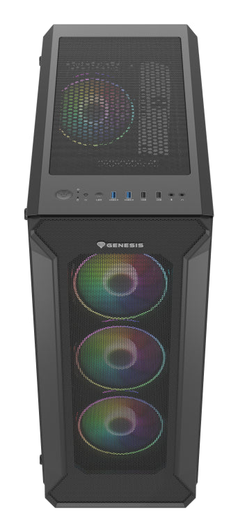 GENESIS Irid 505 ARGB Midi Tower Negro. Transparente