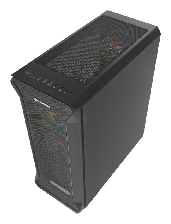 GENESIS Irid 505 ARGB Midi Tower Negro. Transparente