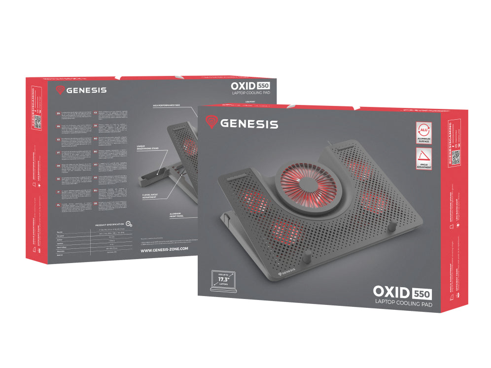 GENESIS Oxid 550 almohadilla fría 43.9 cm (17.3") 2800 RPM Negro