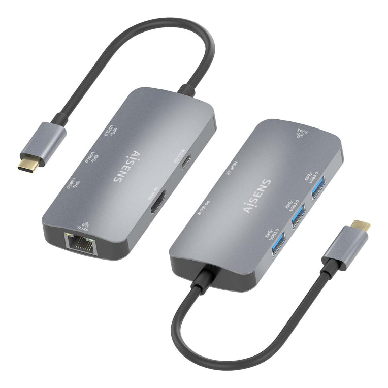 AISENS ASUC-6P019-GR base para portátil y replicador de puertos Alámbrico USB 3.2 Gen 1 (3.1 Gen 1) Type-C