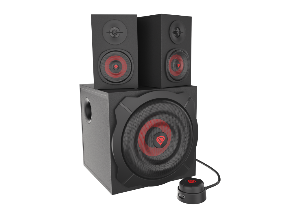 GENESIS Helium 610BT conjunto de altavoces 60 W PC/ordenador portátil Negro. Rojo 2.1 canales De 2 vías 30 W Bluetooth - detalle