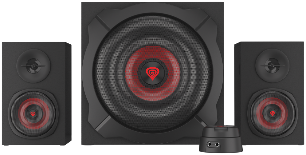 GENESIS Helium 610BT conjunto de altavoces 60 W PC/ordenador portátil Negro. Rojo 2.1 canales De 2 vías 30 W Bluetooth - detalle