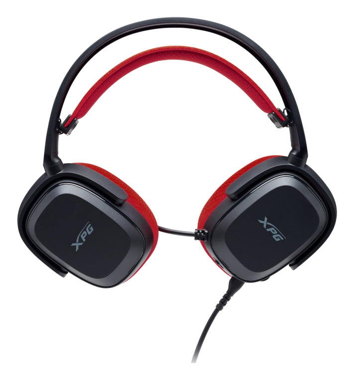 Auriculares de xogos con cable XPG PRECOG STUDIO, USB tipo C, negro/vermello