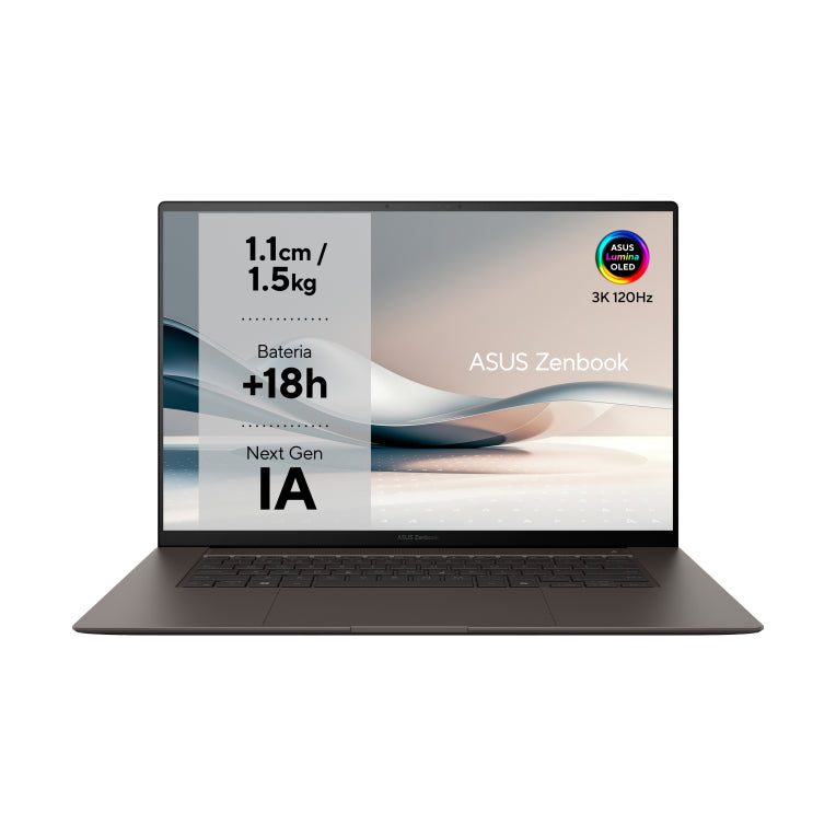 ASUS Zenbook S 16 OLED UM5606WA-RK320W Copilot+ PC - Ordenador Portátil 16" WQXGA+ 120Hz (AMD Ryzen AI 9 370. 32GB RAM. 1TB SSD. Radeon 890M. Windows 11 Home) Gris Zumaia - Teclado QWERTY español