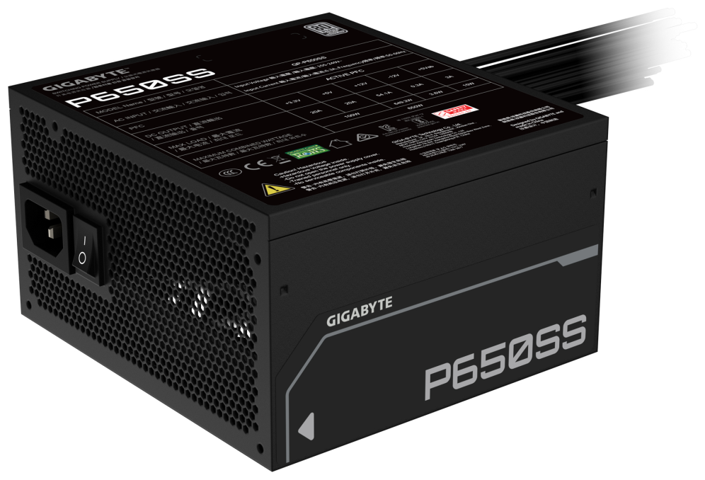 GIGABYTE P650SS unidad de fuente de alimentación 650 W 20+4 pin ATX ATX Negro - detalle
