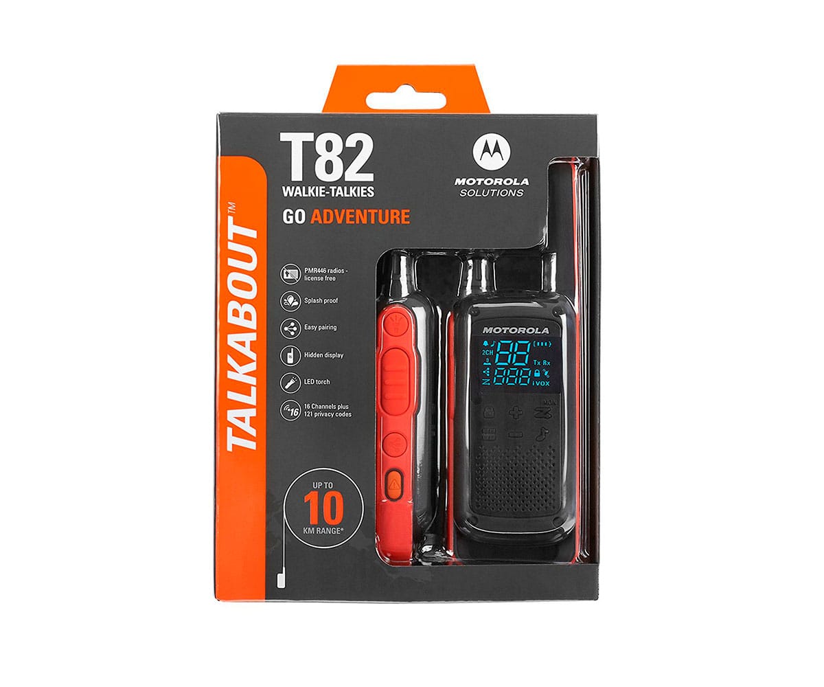 MOTOROLA TALKABOUT T82 TWIN PACK NARANJA / PACK DE 2 WALKIE TALKIE - detalle