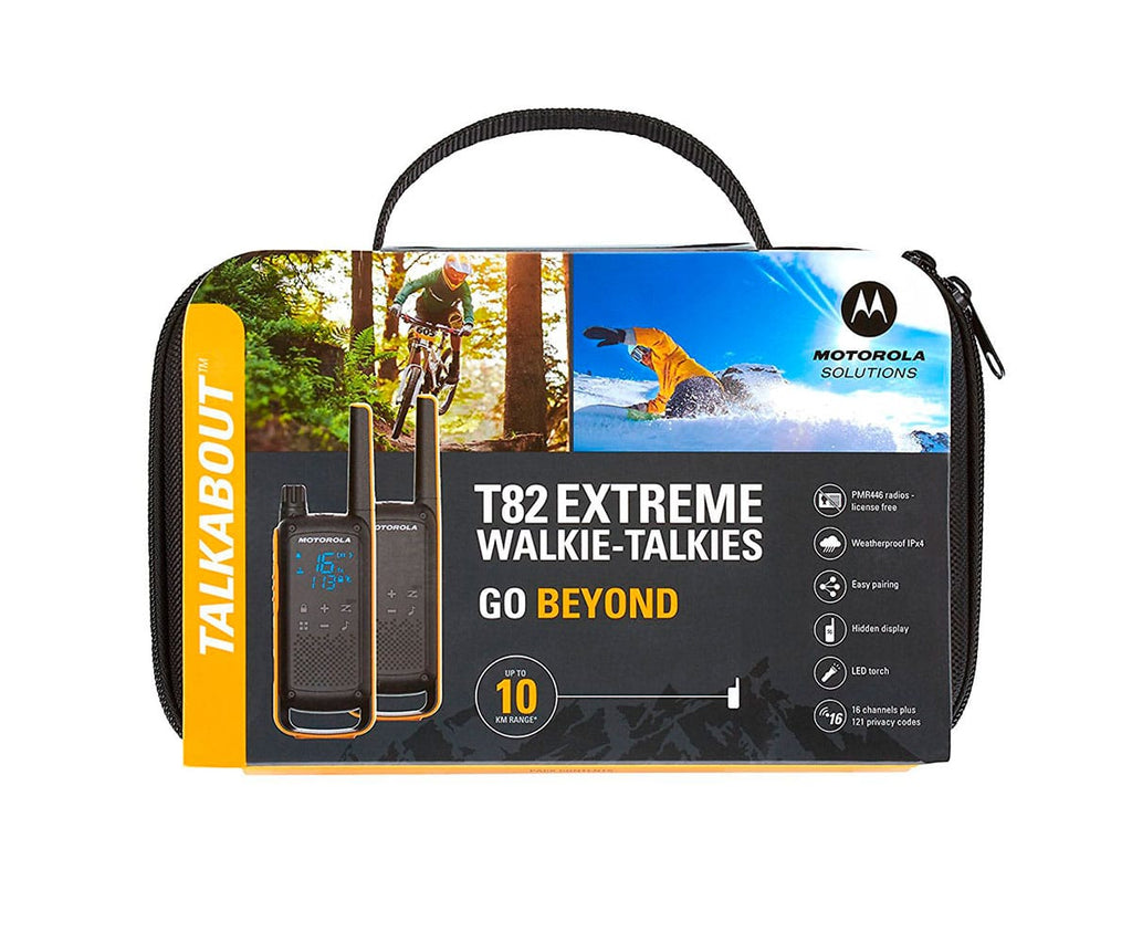 MOTOROLA T82 EXTREME AMARILLO / TWIN PACK WALKIE TALKIE - detalle