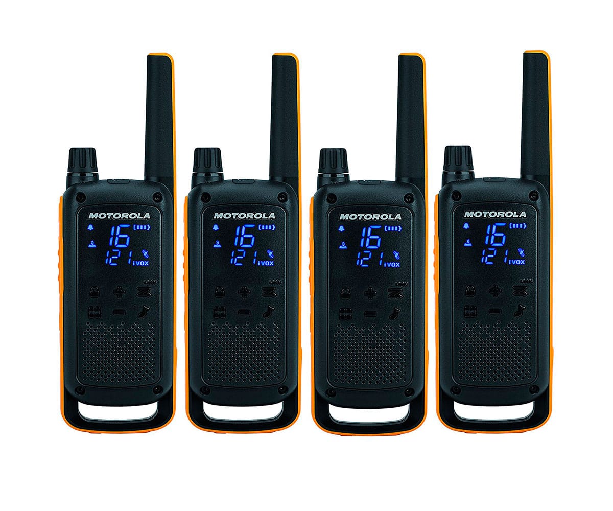 MOTOROLA T82 EXTREME AMARILLO / QUAD PACK WALKIE TALKIE - detalle