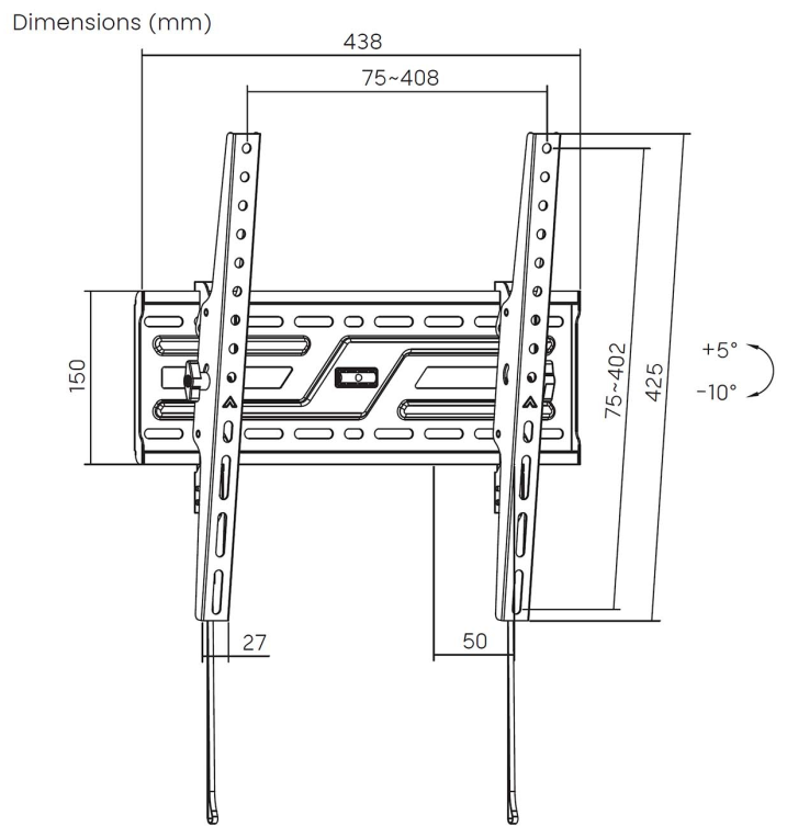 AISENS WT75T-311 soporte para TV 190.5 cm (75") - detalle