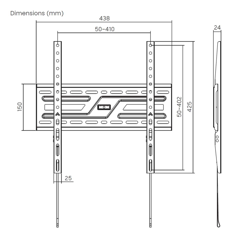 AISENS WT75F-309 soporte para TV 190.5 cm (75") - detalle