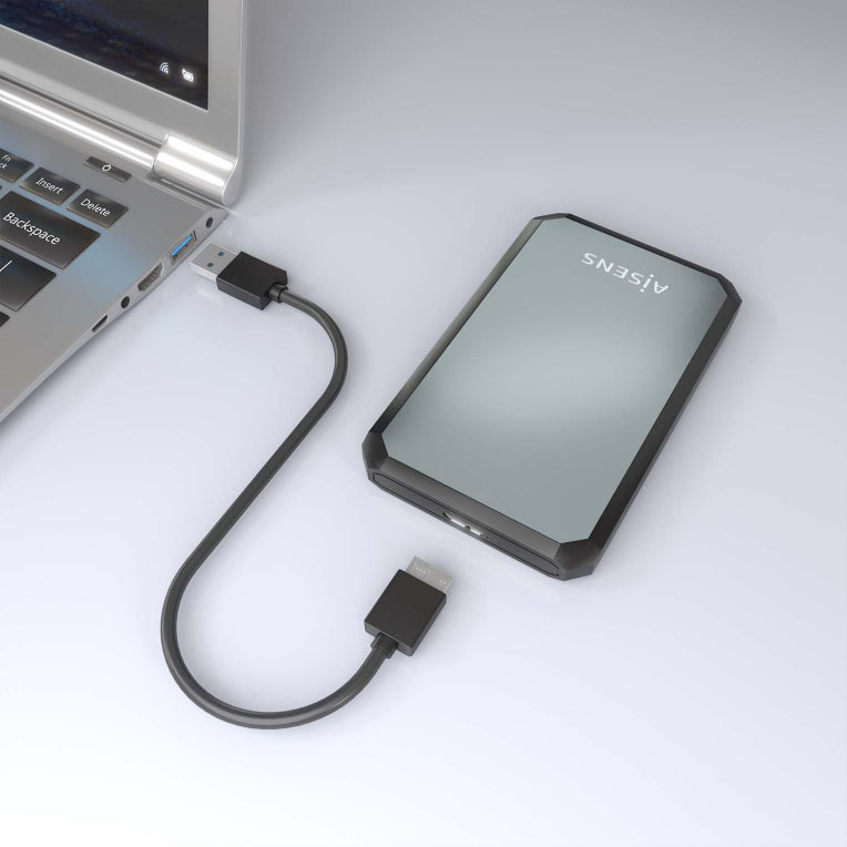 AISENS ASE-2529B caja para disco duro externo Carcasa de disco duro/SSD Negro. Gris 2.5"