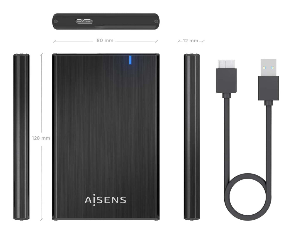 AISENS ASE-2528B caja para disco duro externo Carcasa de disco duro/SSD 2.5"