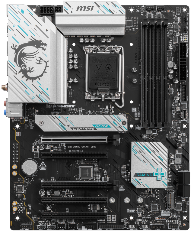 MSI B760 GAMING PLUS WIFI DDR4 placa base Intel B760 LGA 1700 ATX - detalle