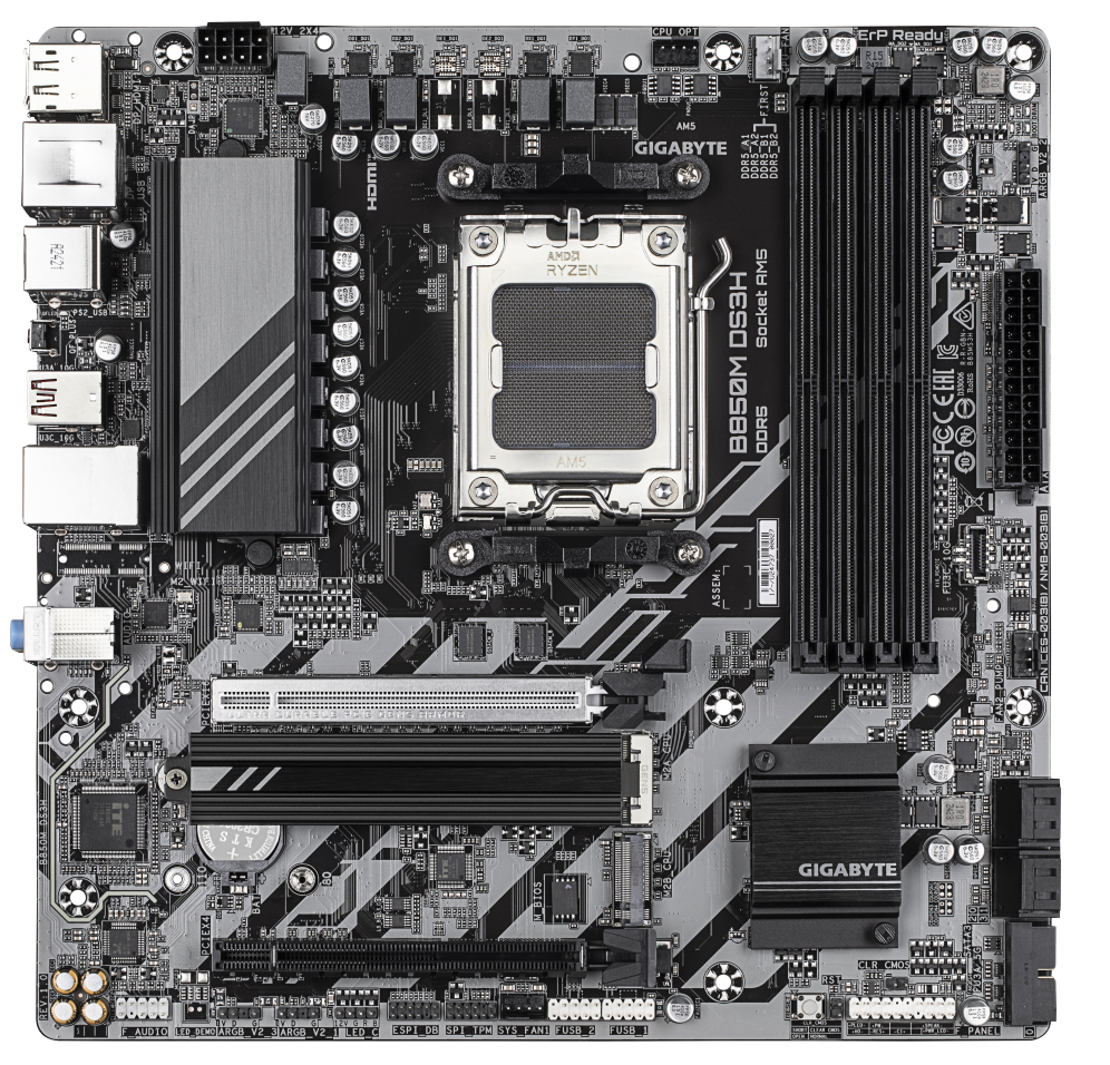 GIGABYTE B850M DS3H placa base AMD B850 Zócalo AM5 micro ATX - detalle