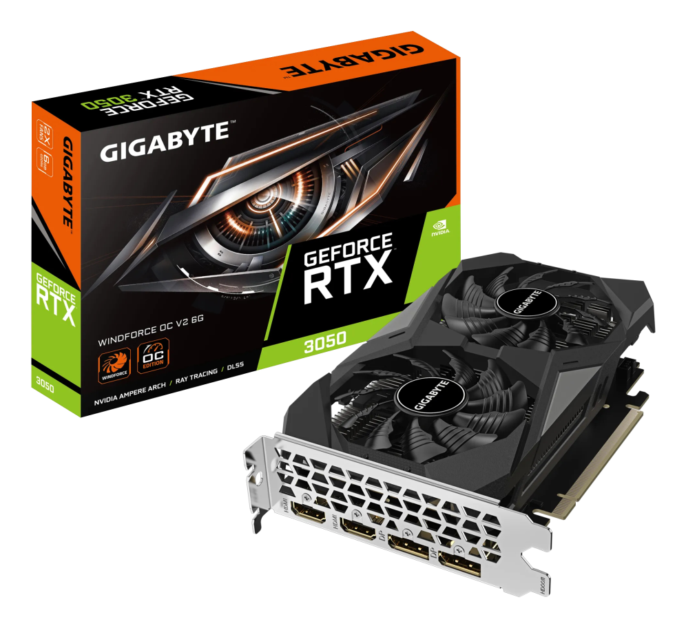 GIGABYTE GeForce RTX 3050 WINDFORCE OC V2 6G NVIDIA 6 GB GDDR6 - detalle