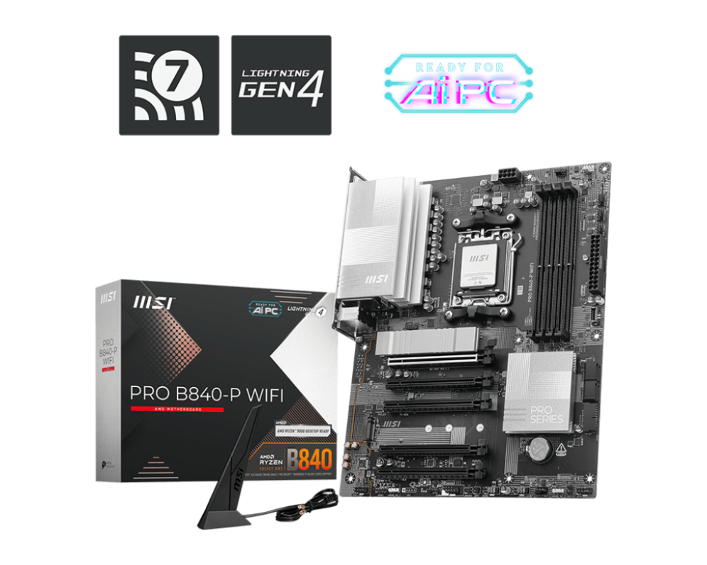 MSI PRO B840-P WIFI placa base AMD B840 Zócalo AM5 ATX - detalle