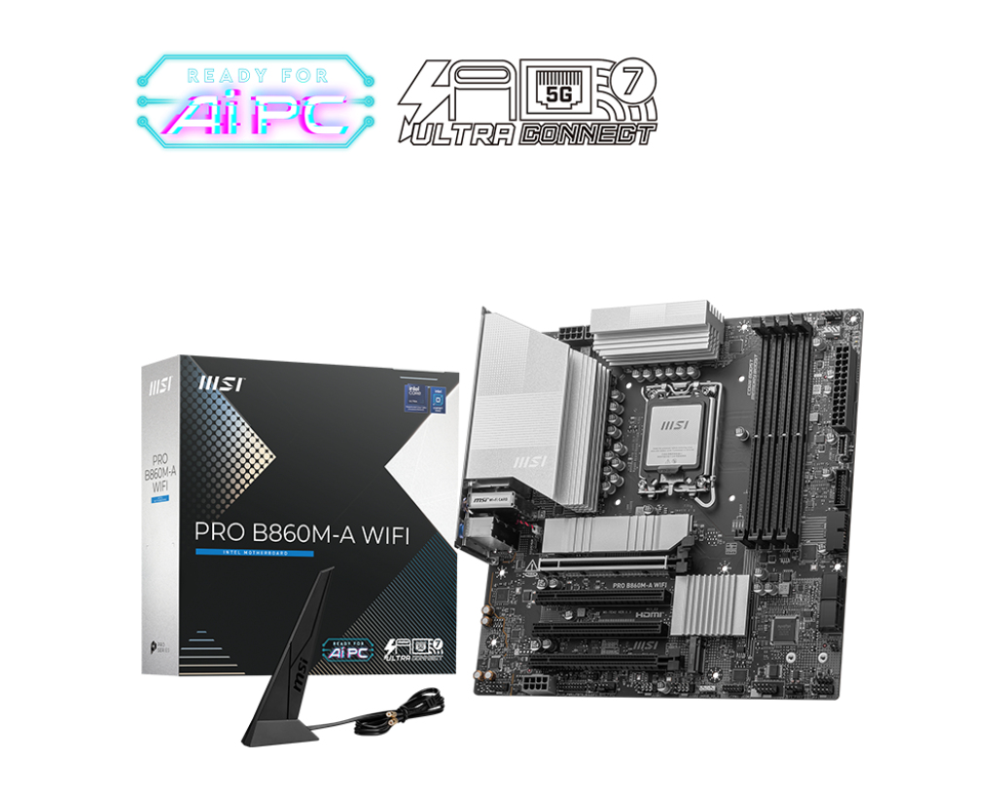 MSI PRO B860M-A WIFI placa base Intel B860 LGA 1851 (Socket V1) micro ATX - detalle