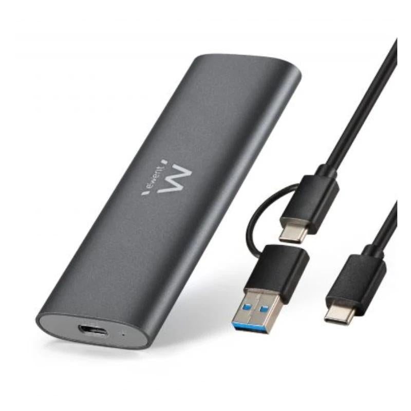 EWENT Carcasa USB 3.2 Gen 2 M.2 NVMe & SATA PCIe