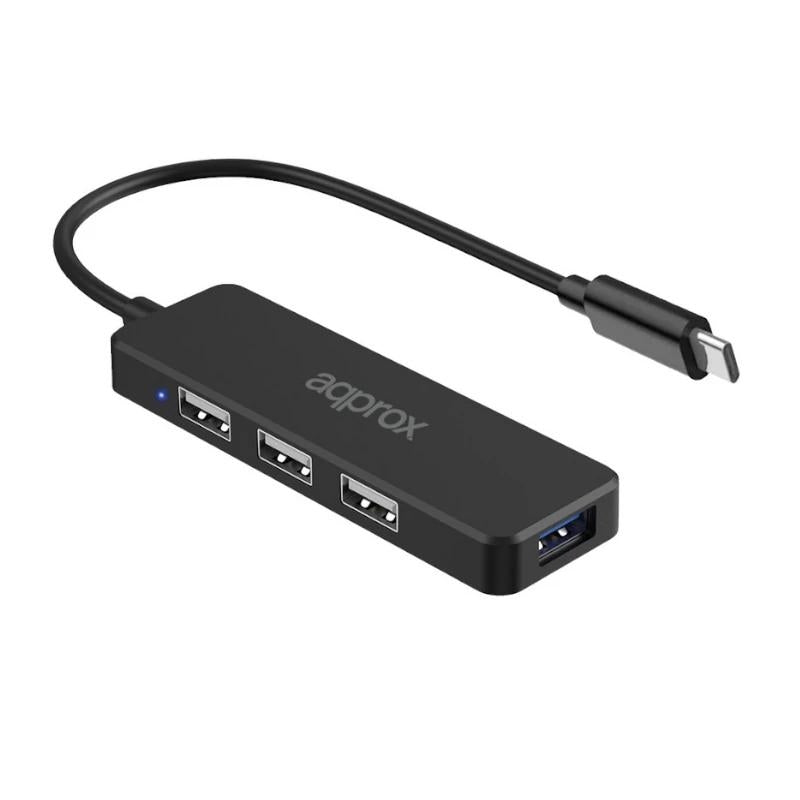 APPROX Hub USB Tipus-C 3USB 2.0 + 1Port USB 3.0