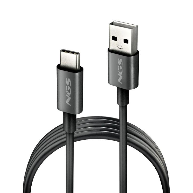NGS CABLE CARGA RAPIDA USB-A A USB-C 1M NEGRO
