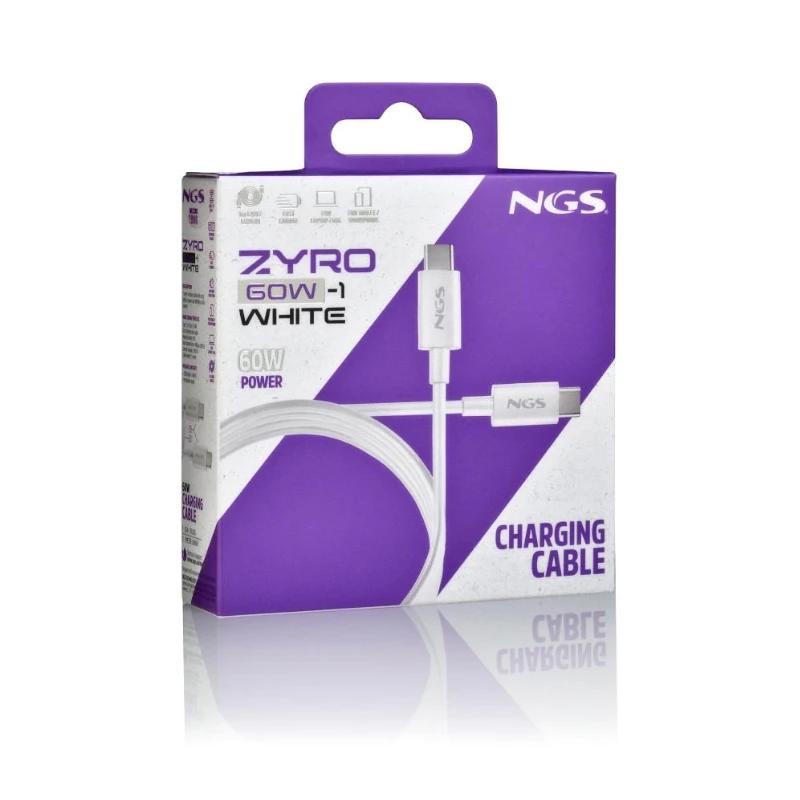 NGS CABLE CARGA RAPIDA USB-C A USB-C 1M BLANCO