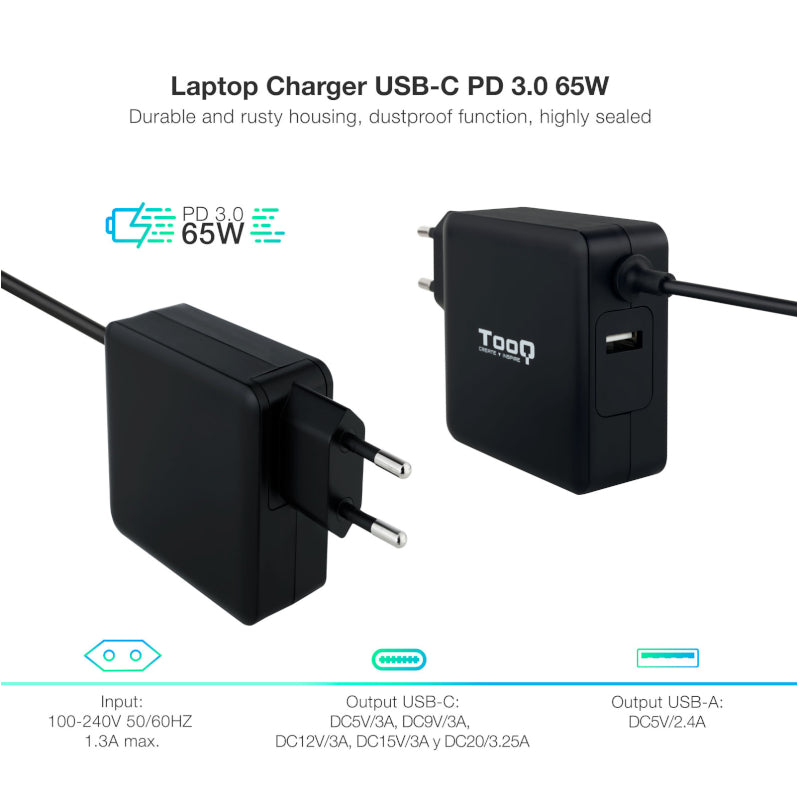 Tooq Carregador portàtil connector USB-C 65W