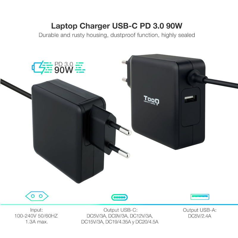 Tooq Carregador portàtil connector USB-C 90W