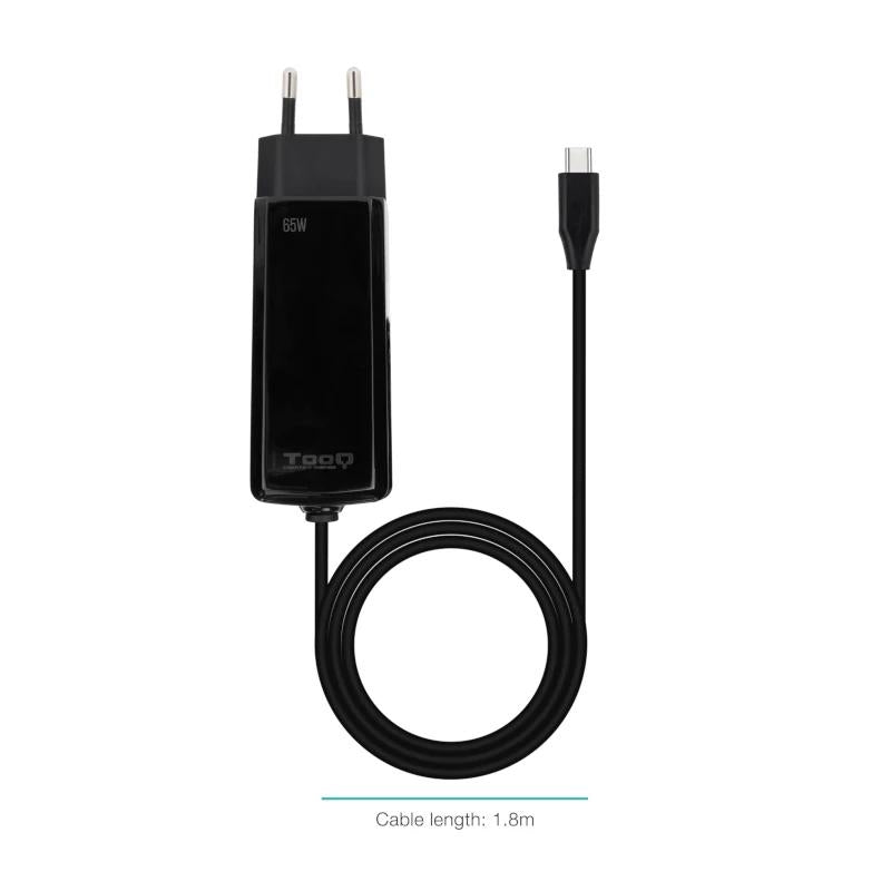 Tooq Cargador portátil GAN USB-C PD 65W Cúbico