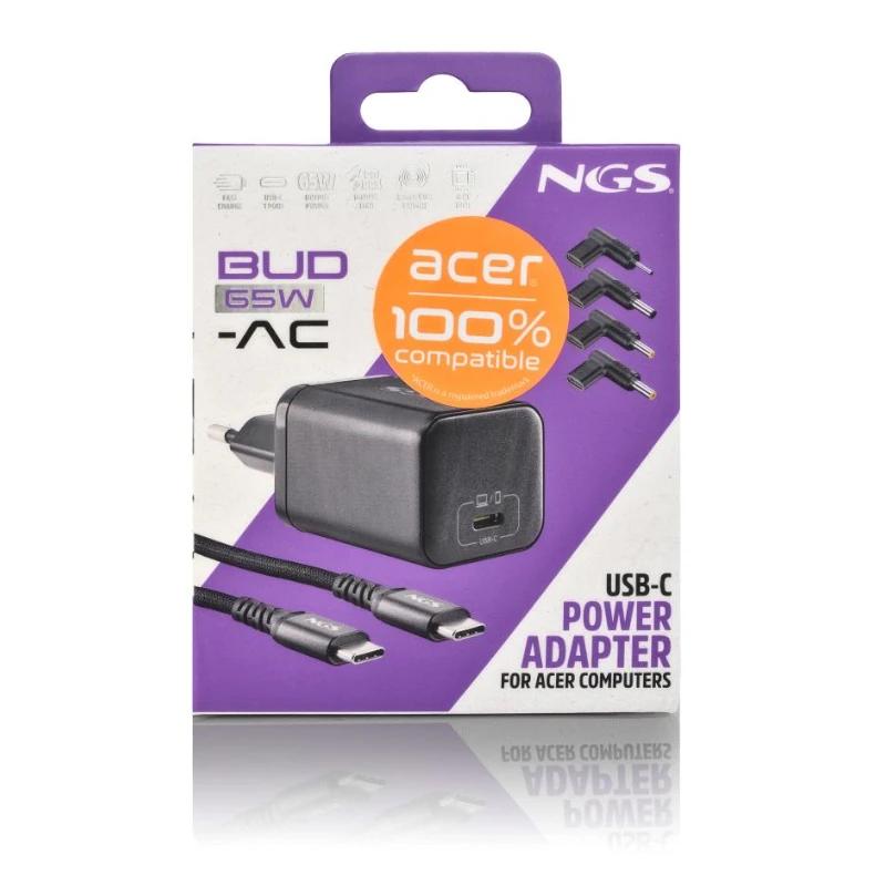 NGS PACK CARGA USBC 65W+CABL 1,5M+5 CLAVIJ ACER - detalle