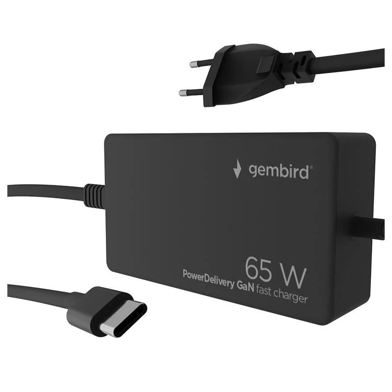 GEMBIRD Cargador rápido USB tipo C PD de 65 W GaN - detalle